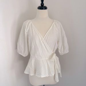 Universal Thread Wrap Peplum Puff Sleeve Top